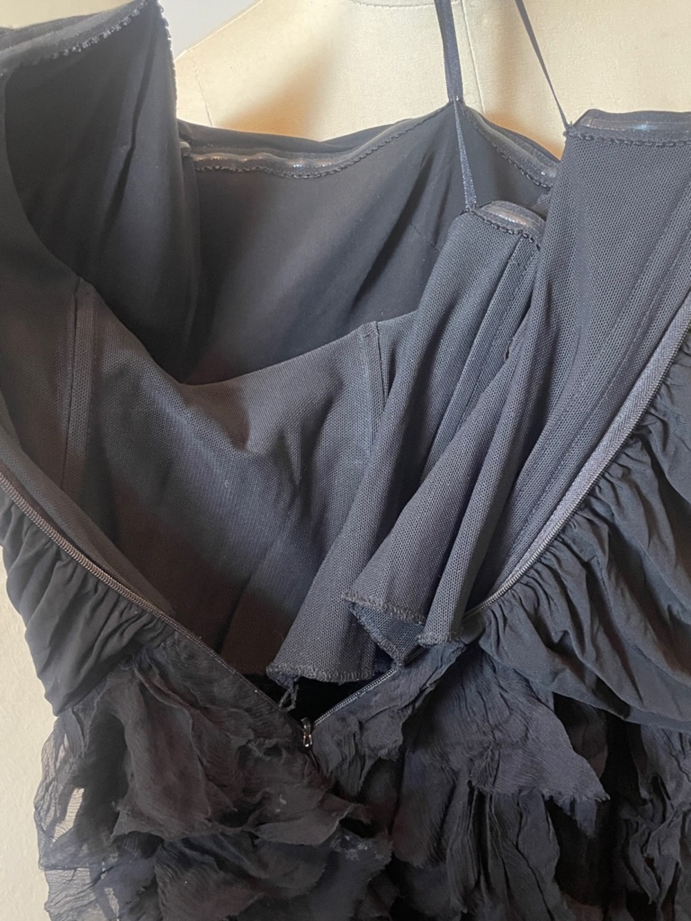 BCBGMaxAzria Black Strapless Ruffled Cocktail Dress - Picture 8 of 13